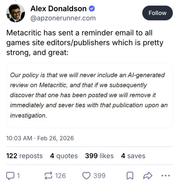 Metacritic Faces Backlash Over AI-Generated Game Reviews